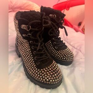 kidpik Black and Silver Kids Boots